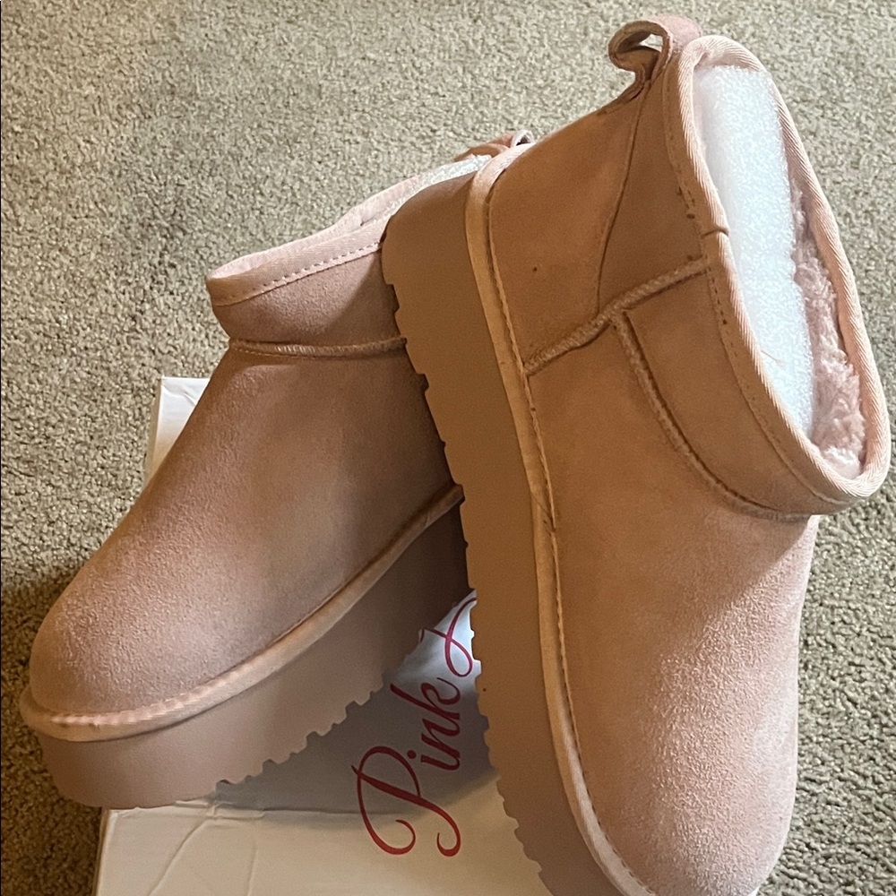 Pink Lily Blush New Platform Boots
